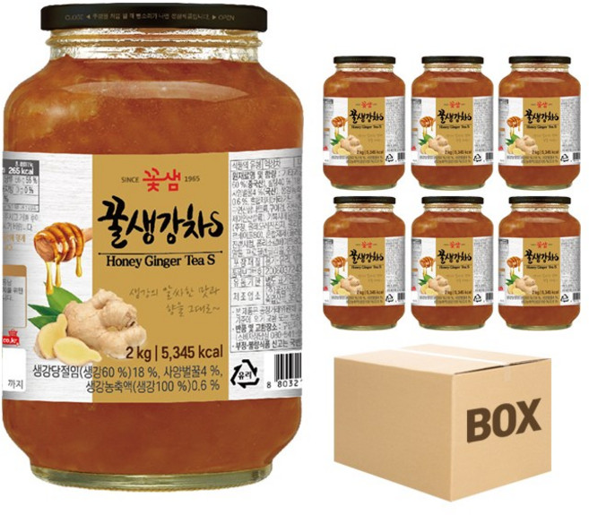 꽃샘 꿀생강차S, 2kg, 6개입, 1개