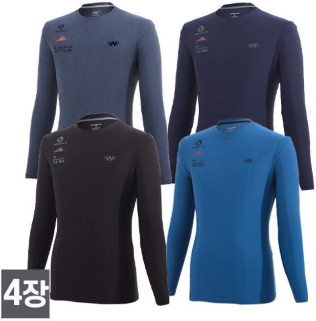 워킹맨 아울렛 4세트 봄 가을 시즌 스판 라운드 티셔츠 작업복 근무복 현장복 등산티 스포츠웨어 빅사이즈 A104