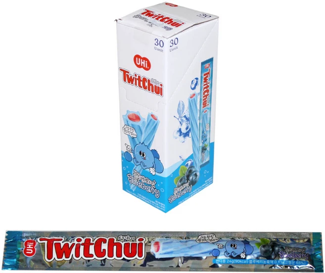 트윗츄이 24g 30개 블루베리맛 젤리 과일 간식 학교 학원 회사 문방구 편의점 과자 사탕 - 쿠팡