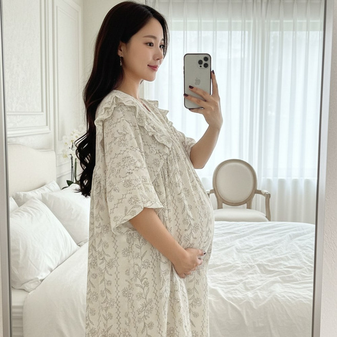 미야미 44 120 빅사이즈 만삭가능 임산부 롱원피스 임부복 추천 출산 선물 임신 임부