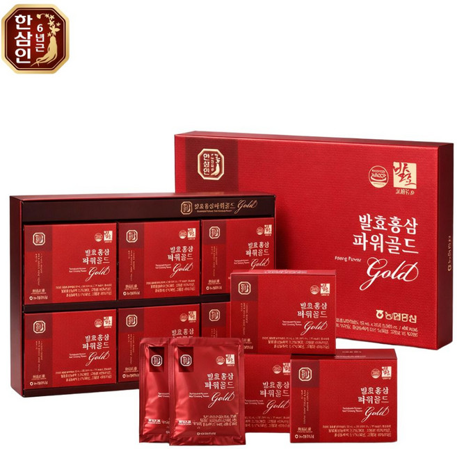 한삼인 발효홍삼파워골드 50ml x 30포+사은품(발효 홍삼캔디 24개 증정), 30개