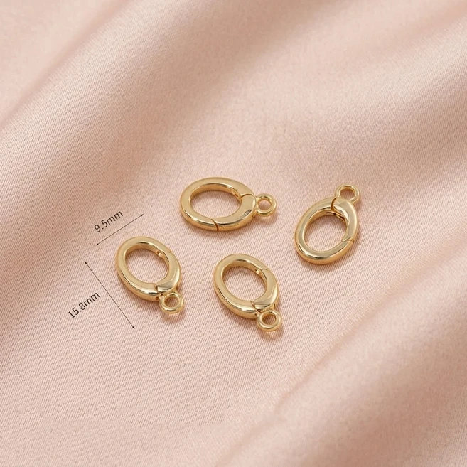 14K 도금 황동 불규칙 모양 보석 클래스프 버클 참 장식 커넥터 팔찌 목걸이 부자재, 02 14K Gold 1