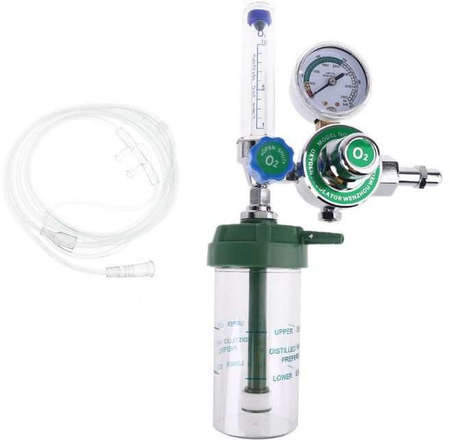 부표식 CGA540 산소압력조절기 O2 압력저감기 게이지 유량계 산소흡입기 가스조절기 CGA-540, 1개