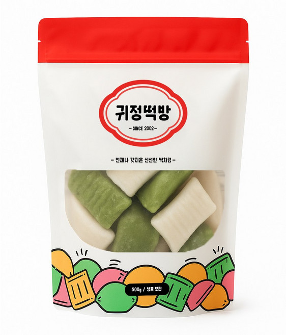 귀정떡방 굳지않는 흰 쑥 앙꼬 절편 앙금떡 아침식사대용 아이 간식, 3세트, 500g