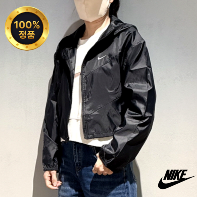 [국내매장 AS가능] 나이키 우먼스 윈드러너 루즈 우븐 후드 재킷 블랙 HJ1183-010
