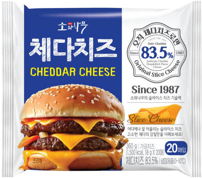 동원 소와나무 체다 슬라이스 치즈, 360g, 1개