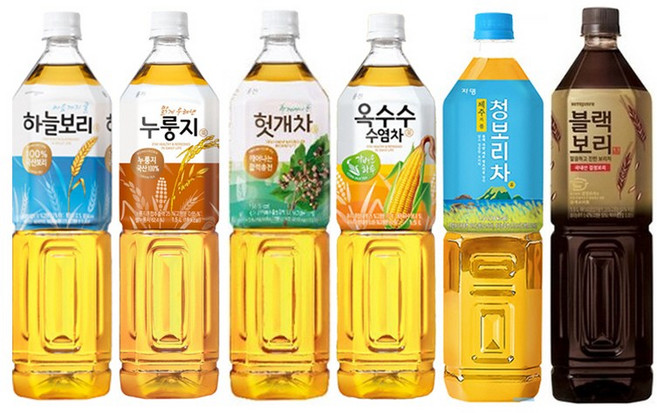 [마시자몰] 웅진 차음료 종합 1.5L 6종 하늘보리 + 누룽지 + 헛개차 + 옥수수 + 블랙보리 + 청보리차