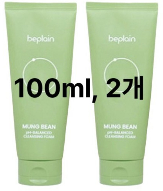 비플레인 녹두 약산성 클렌징폼, 100ml, 2개