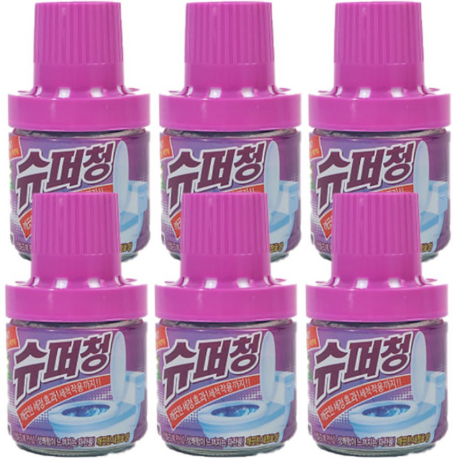 슈퍼청 변기세정제 병타입 라벤더향, 180g, 6개