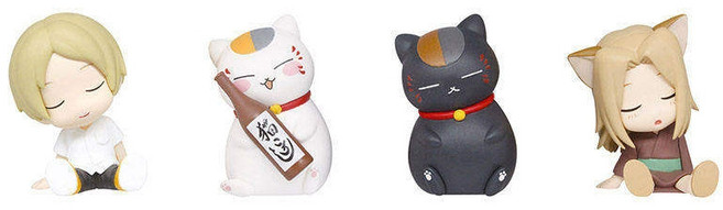 나츠메 우인장 굿즈 가챠 피규어 4종 세트 냥코센세 장식 모형 4.5cm, 1세트
