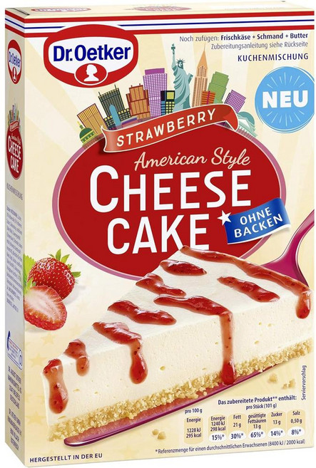 Dr.Oetker 닥터오트커 치즈케이크 아메리칸 스타일 스트로베리, 4개, 320g