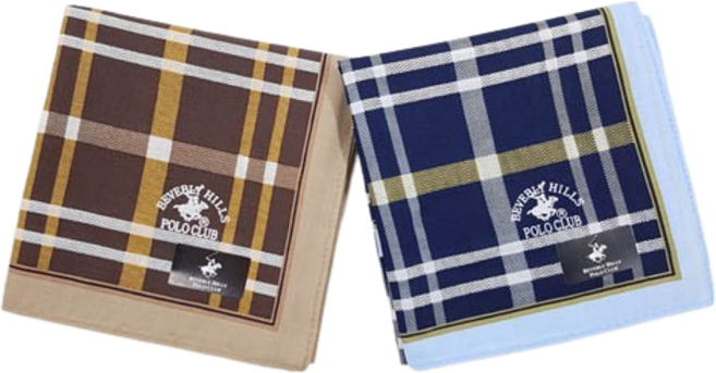 비버리 힐즈 폴로 클럽 체크 정장 남자 손수건 2개 세트