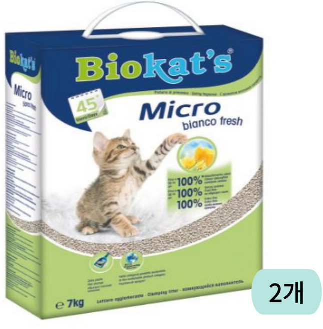 짐캣 바이오캣츠 마이크로 프레쉬 벤토나이트 고양이모래, fresh, 2개, 7kg