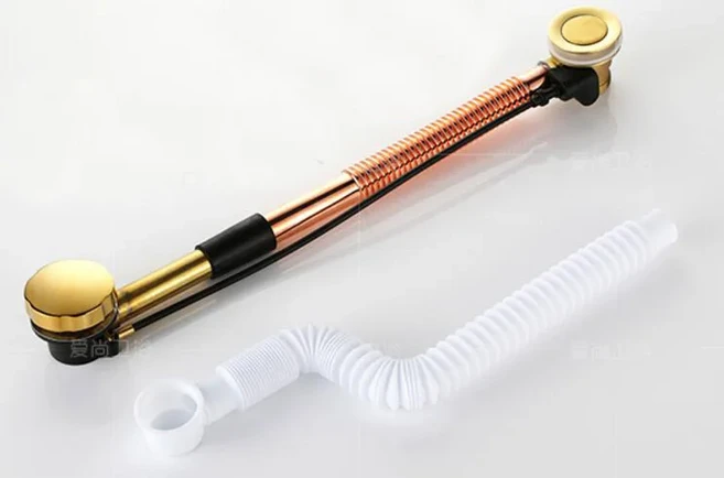 구리 회전 욕조 물 제거 장치 하수관 chorme 또는 황금 배수 및 오버플로, 02 golden