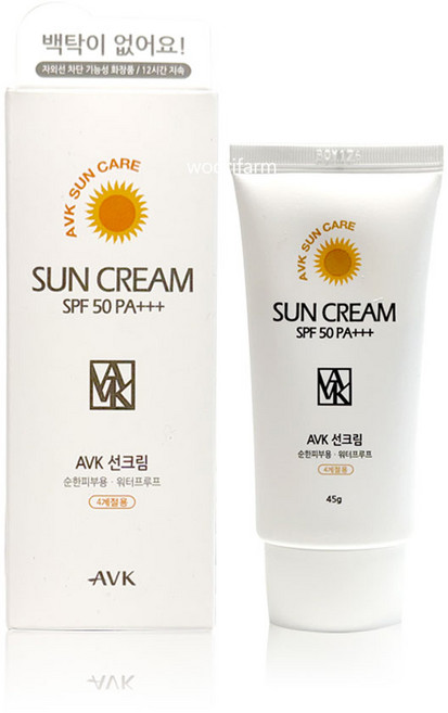 AVK 선크림 1개 SPF50 PA+++ 워터프루프 썬크림 백탁없는 비비썬크림 45g