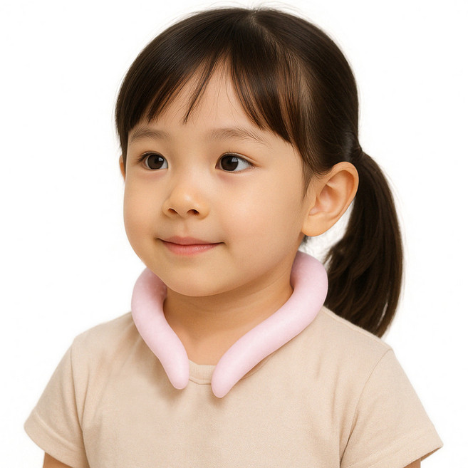 베키노우 어린이 냉각 해열 아이스 28도 넥쿨러, 베이비핑크, 1개