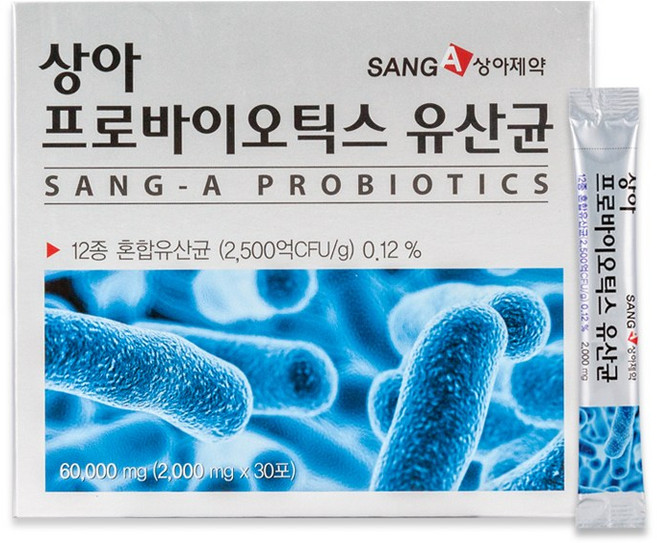 상아제약 프로바이오틱스 유산균 2 500억CFU/g, 60g, 1박스