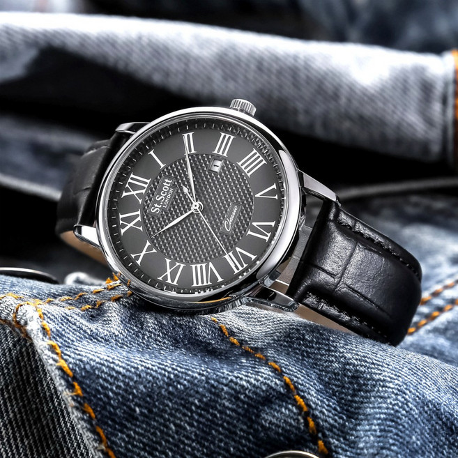 세인트스코트 ST7106L 본사 정품 남성 가죽 시계 + 쇼핑백 증정