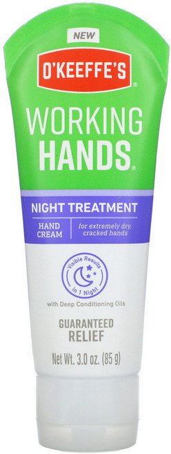 OKeeffes Working H및s 나이트 트리트먼트 핸드 크림 85g(3.0oz) 2팩, 85g, 1개