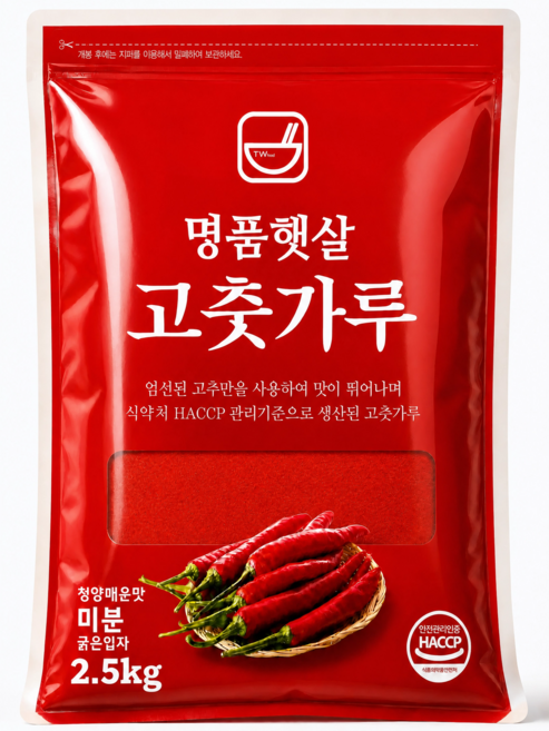 명품햇살 고춧가루 매운맛 고운입자 미분 대단량, 1개, 2.5kg