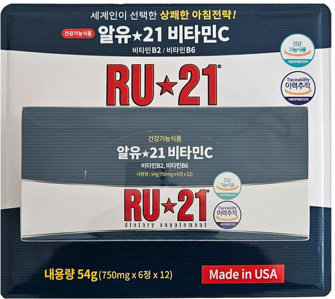 알유21 RU21 비타민C 6정x12EA / 컨디션 회복, 12개, 6정