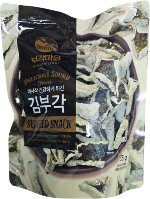 김부각 55g x 20봉 1상자 부각마을 튀각 김 부각 건강한 간식 쪽빛누리, 20개