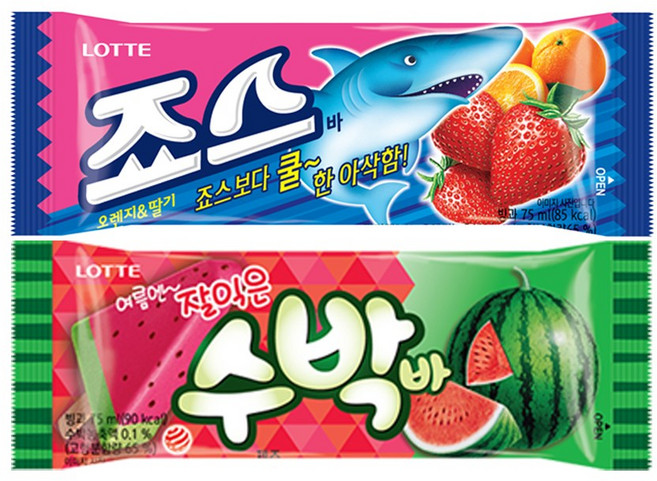 롯데웰푸드 죠스바 15개+수박바15개, 1세트, 80ml