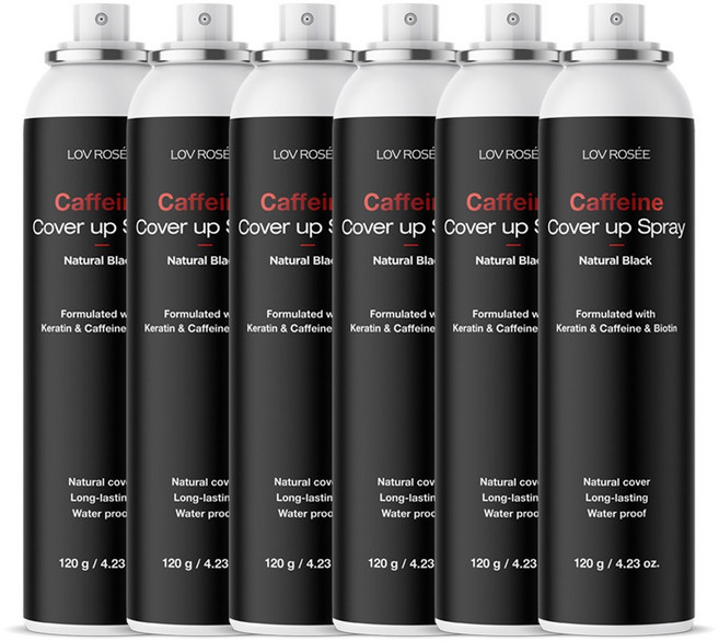 로브로제 카페인 흑채 스프레이 120g, 6개, 흑색