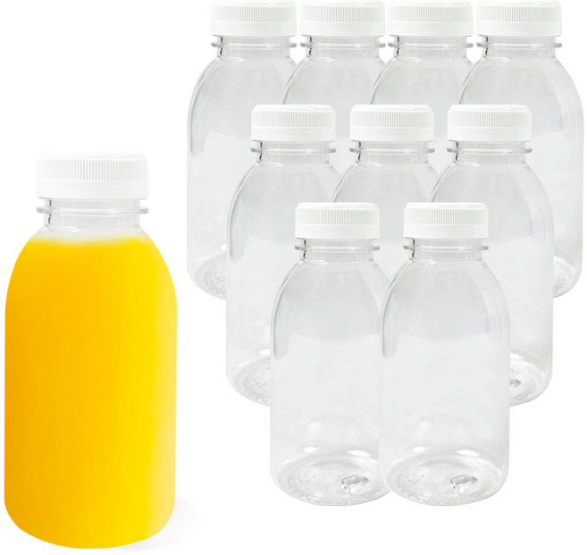 우유 원형 페트병 세트 수제청병 더치병 쥬스 공병, 10개, 300ml