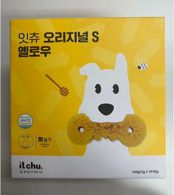 잇츄 반려견 옐로우 덴탈껌 S 10p, 혼합맛(밀웜/마누카꿀), 948g, 1박스