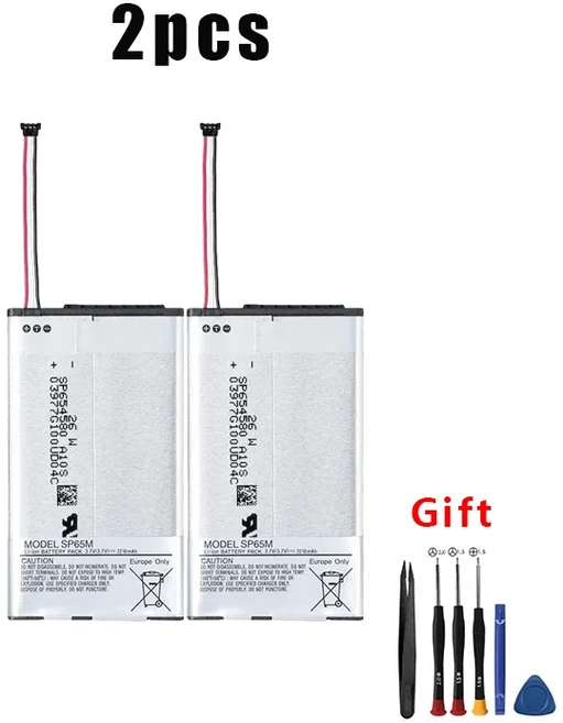 노야 레이 3.7V 2210mAh SP65M 충전식 리튬이온 배터리 소니 PS 비타 1000 콘솔 PCH-1001 교체용, 02 2pcs  Tool