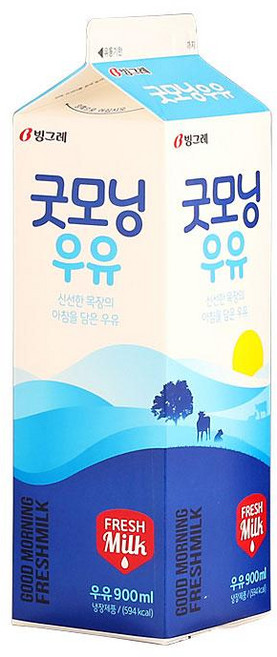 원하프굿모닝우유 900ML빙그레, 900ml, 1개