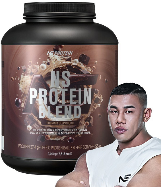NS 프로틴 블렌드 WPI 함유 딥초코 2kg 복합단백질 헬스보충제, 1개