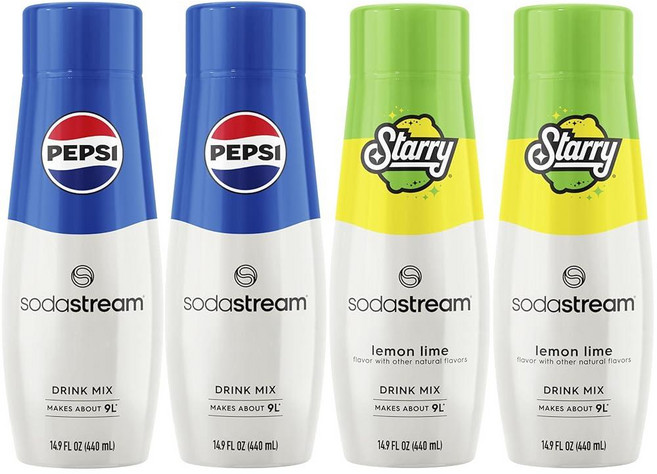 SodaStream Diet Pepsi 음료 믹스 (440ml 4팩), 14.9 Fl Oz (Pack of 4), Pepsi Starry Regular, 440ml