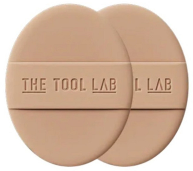 THE TOOL LAB, 1套, 橢圓形 柔霧款粉撲(淺棕2入)