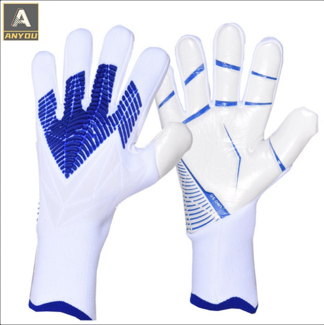ANYOU 골키퍼장갑 축구장갑 키퍼장갑 라텍스 축구 글러브, 흰색, 1개