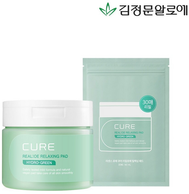 [김정문알로에] 큐어 릴렉스 토너패드60매+리필30매 (총90매), 1개, 80ml