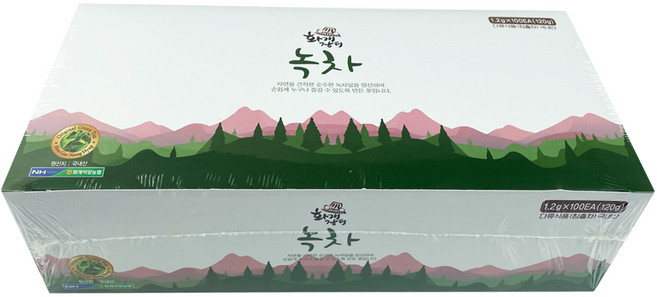 우리존 화개농협 녹차 100티백 120g (1.2gX100ea)) /사무실 대용량 맛있는 건강차 청정하동녹차, 100개입, 1개