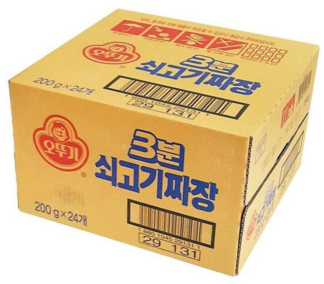 쇠고기 가공식품 오뚜기 3분 짜장, 1박스, 200g