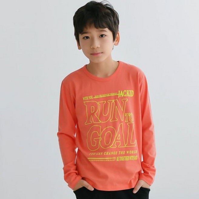 잭키드 남아용 런투 긴팔 티셔츠