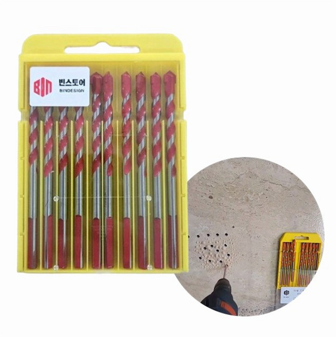 만능 타공 드릴비트 6mm 10개 1세트