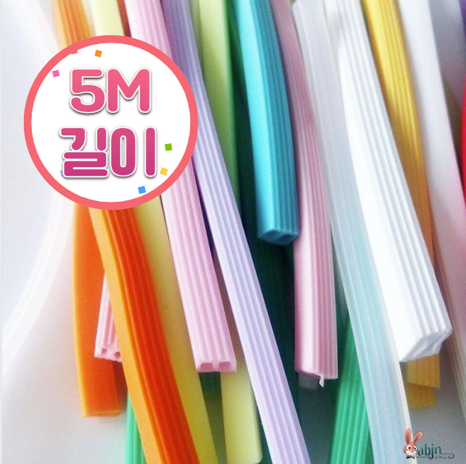 반찬용기 반찬통 잘라쓰는 고무 패킹 1M, 연두색, 너비 6mm * 높이 5mm, 1개