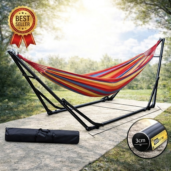 초대형 접이식 해먹 스탠드 세트 350kg 하중 체어형 모기장 감성캠핑 실내설치, 스탠드 단품
