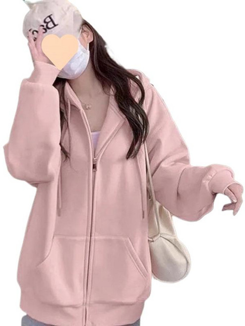 해피유통 여성 집업 카디건 맨투맨 얇은 후드 톱 코트 jhz