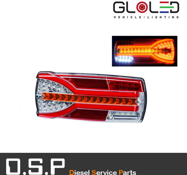 NEW 다이나믹 LED 원형 면발광 무빙 데루등 12V/24V [수입트럭 화물차 대형트럭 특장차 렉카 윙바디 샷시 추레라 개조용] [LZD 2300L LZD 2301L], 왼쪽(운전석), 1개