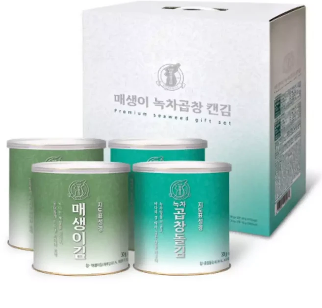 지도표성경 매생이 녹차곱창 캔김 2호 선물세트, 1세트