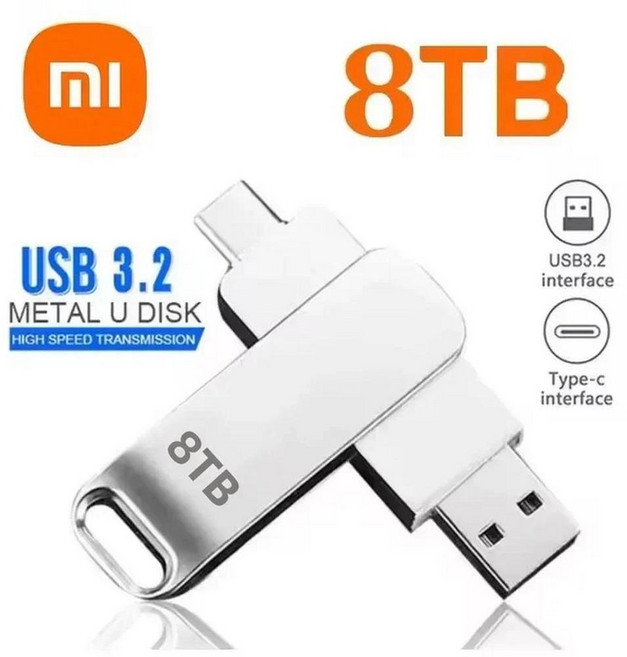 플래시 드라이브 고속 전송 금속 메모리 카드 디스크 방수 스틱, 9. Silver-8TB, 1개