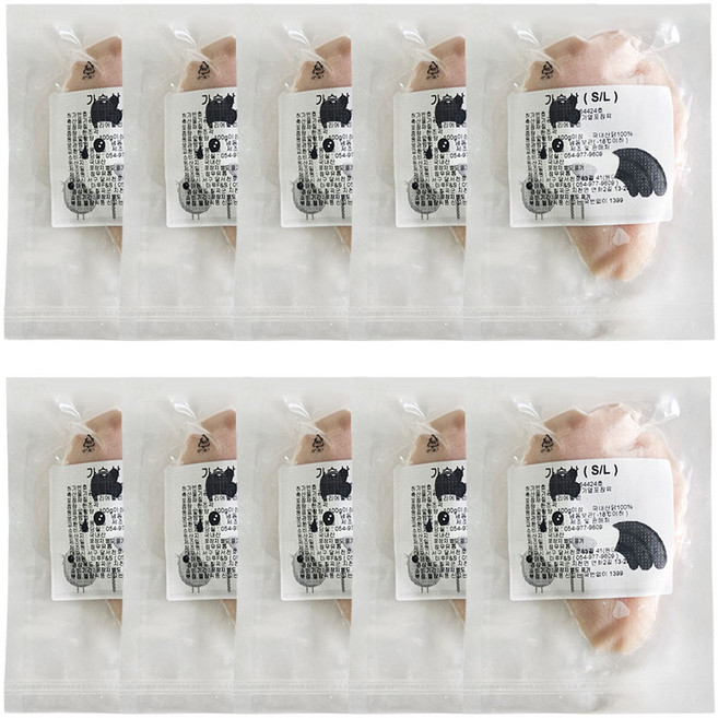 국내산 냉동 생 닭가슴살 100g 10팩 소포장 개별포장 1kg, 10개