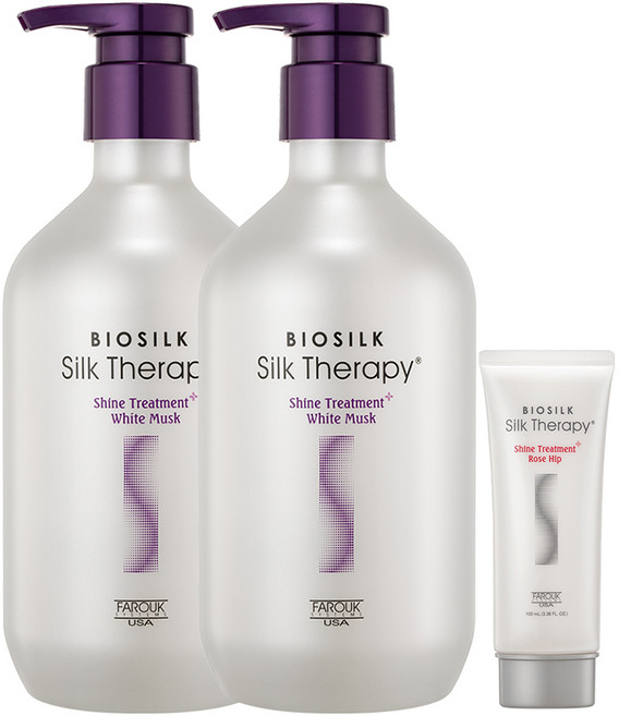 실크테라피 샤인트리트먼트 화이트머스크 500ml x 2 + 플러스 로즈힙 100ml, 단품