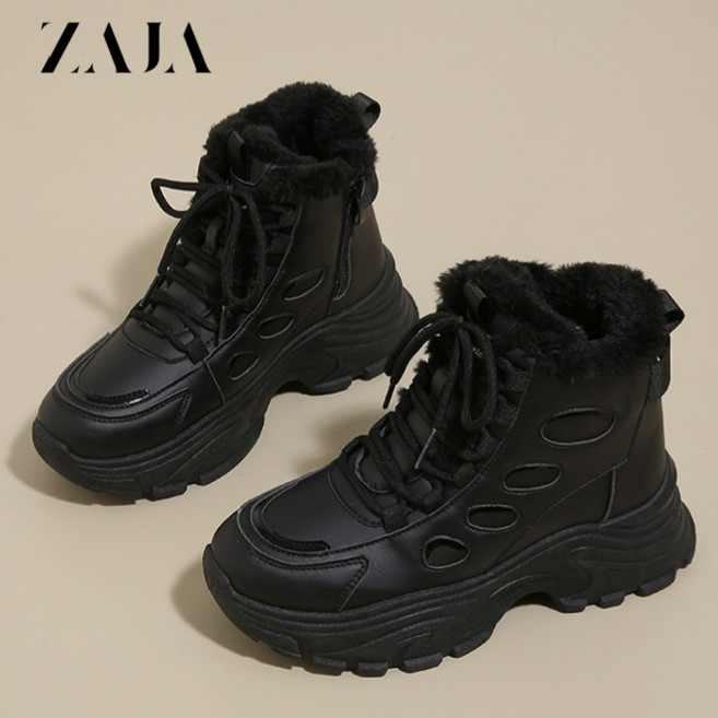 ZAJA 여성 기모 방한화 가을 겨울 앵클 부츠 보온 스노 방한부츠